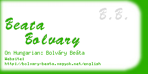 beata bolvary business card